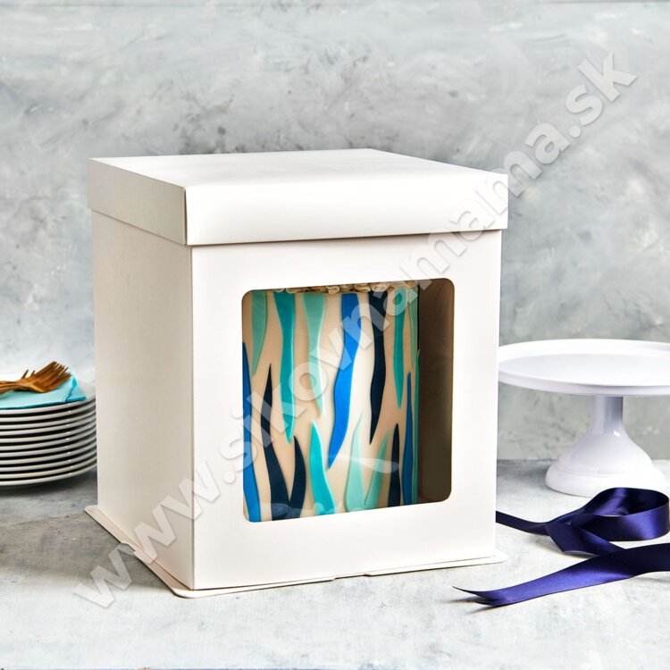 FC Krabica na tortu biela s okienkom 30,4x30,4x34,5cm