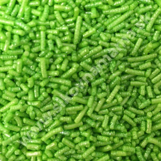 Cukrový posyp- Tyčinky zelené perleťové