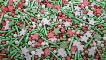 Cukrový posyp-Vianočný MIX č.1 Hviezdičky a guličky 100g