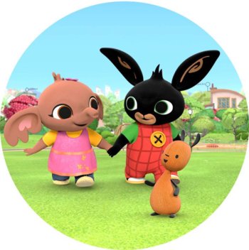 jedlý obrázok na tortu, jedlý papier, zajačik bing na tortu, 