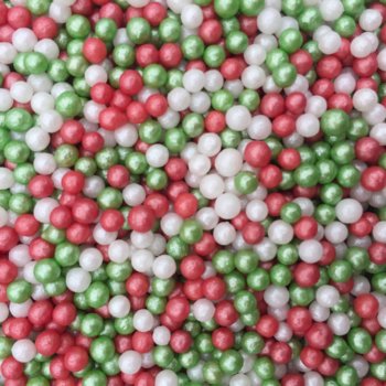 Cukrový posyp-perly vianočné perleťové 4mm 90g