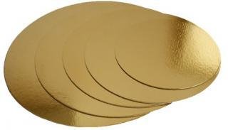 Tortová podložka, kruh zlatý 28cm 5ks
