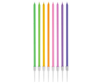 G sviečky dlhé farebné 8ks
