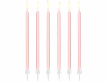PD sviečky sv.ružové dlhé 12ks