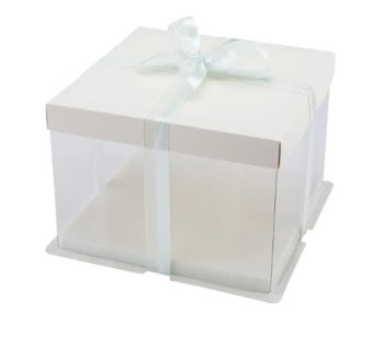 Plastový štvorcový box na tortu 38,5cm, výška 38cm