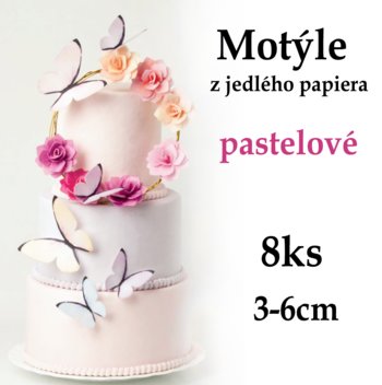 jedlé motýle na tortu, motýle z jedlého papiera