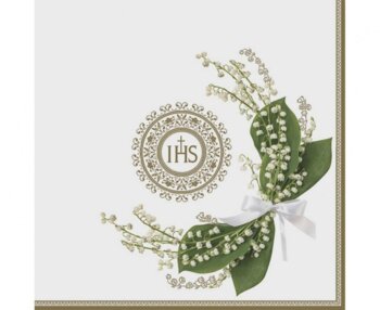 G servítky na prijímanie s konvalinkami