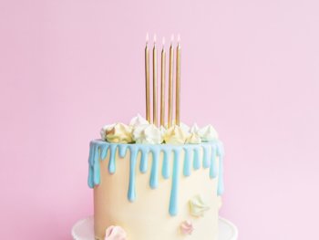 sviečky na tortu, zlaté sviečky na tortu, klasické sviečky, narodeninová torta