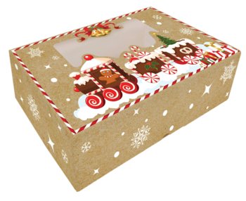 A Vianočná krabička 25x15x7cm s perníček s vláčikom(106)