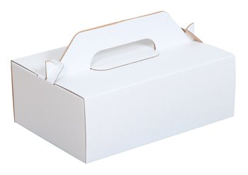 Zákus.krabica biela stredná PEVNÁ 27x19x10cm 50ks