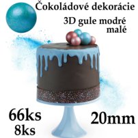 Čokoládové 3D gule malé modré 66ks