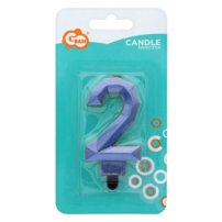 G sviečka číslo 2  tm.modrá DIAMANT
