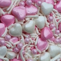 Cukrový posyp- Valentínsky MIX č.6 ružový 100g