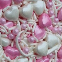 Cukrový posyp- Valentínsky MIX č.6 ružový 100g