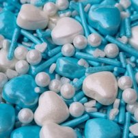 Cukrový posyp- Valentínsky MIX č.5 modrý 100g