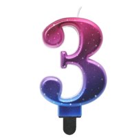 G sviečka číslo 3 ružovo-modrá hrubá