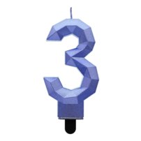 G sviečka číslo 3 tm.modrá DIAMANT