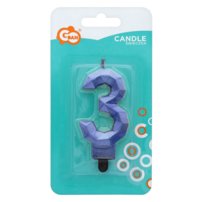 G sviečka číslo 3 tm.modrá DIAMANT