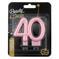 G sviečka dvojčíslie 40 Rose gold hrubé