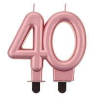 G sviečka dvojčíslie 40 Rose gold hrubé
