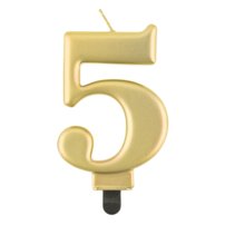 G sviečka číslo 5 zlatá hrubá