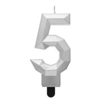 G sviečka číslo 5 strieborná DIAMANT