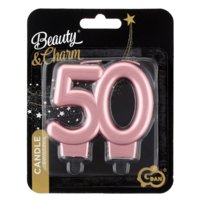 G sviečka dvojčíslie 50 Rose gold hrubé