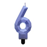 G sviečka číslo 6 tm.modrá DIAMANT