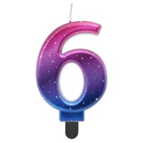 G sviečka číslo 6 ružovo-modrá hrubá
