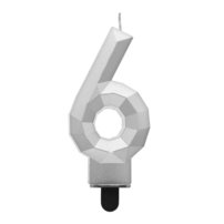 G sviečka číslo 6 strieborná DIAMANT