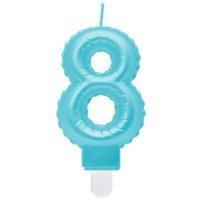 G sviečka číslo 8 modrá v tvare balónika