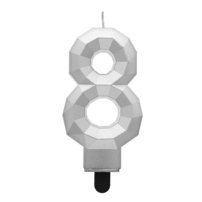 G sviečka číslo 8 strieborná DIAMANT