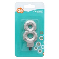 G sviečka číslo 8 strieborná DIAMANT