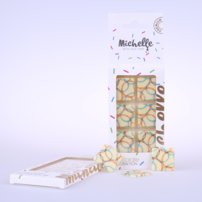 čokoládové dekorácie z kvalitnej bielej - callebaut čokolády 