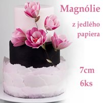 kvety z jedlého papiera, jedlé kvety na tortu, magnólia na tortu, jedlá magnólia
