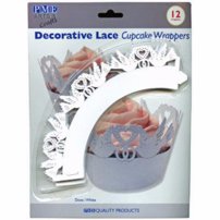 PME Ozdobné košíčky Biele s holubičkami - 12ks