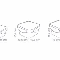 Tescoma- Dóza FRESHBOX 3 ks, 0.4,0.7,1.2 l, štvorcová