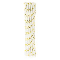 G papierové slamky 12ks so zlatými hviezdičkami