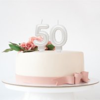 G sviečka číslo 9 biela v tvare balónika