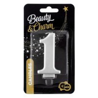 G sviečka číslo 1 strieborná hrubá