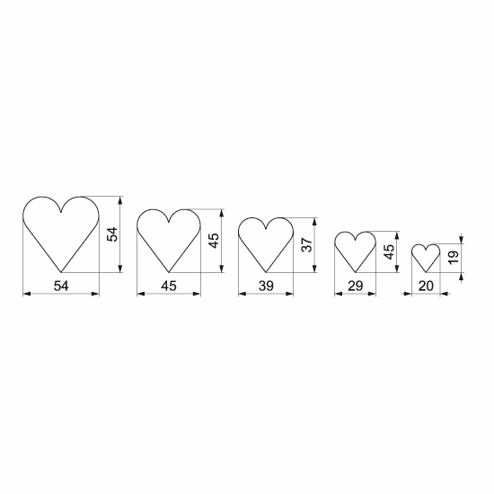 SM Sada vykrajovačiek SM Srdcia hladké 5ks – Obrázok 2