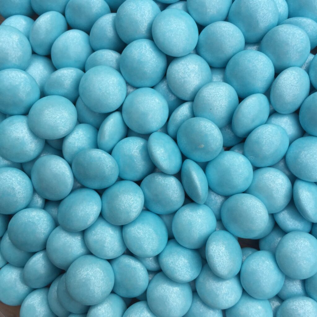 Cukrový posyp modré lentilky 90g – Obrázok 2