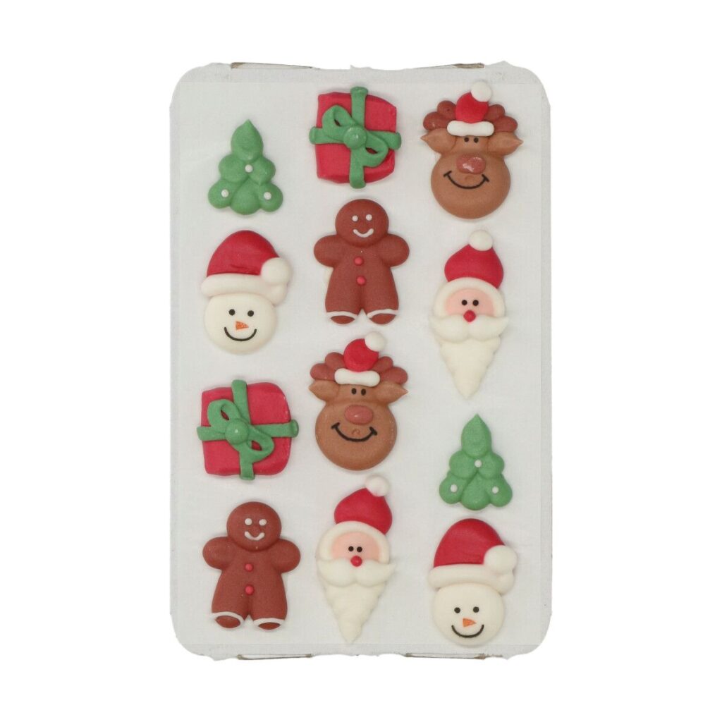 W cukrové dekorácie Christmas 12ks – Obrázok 2