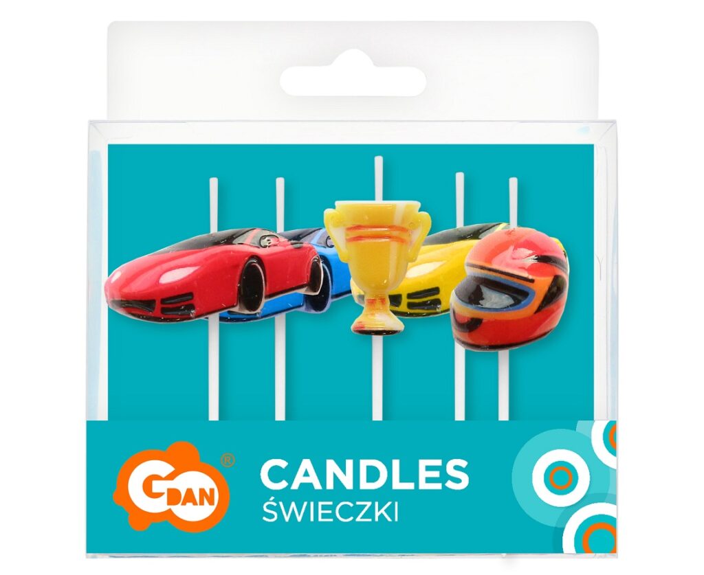 G sviečky Autá 5ks – Obrázok 2