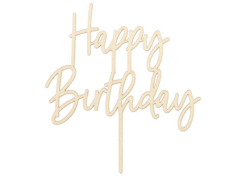 PD zápich Happy Birthday drevený