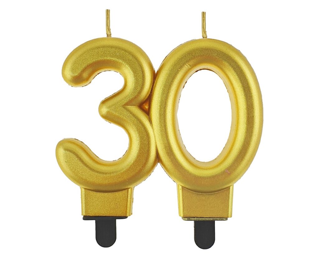 G sviečka dvojčíslie 30 zlaté hrubé