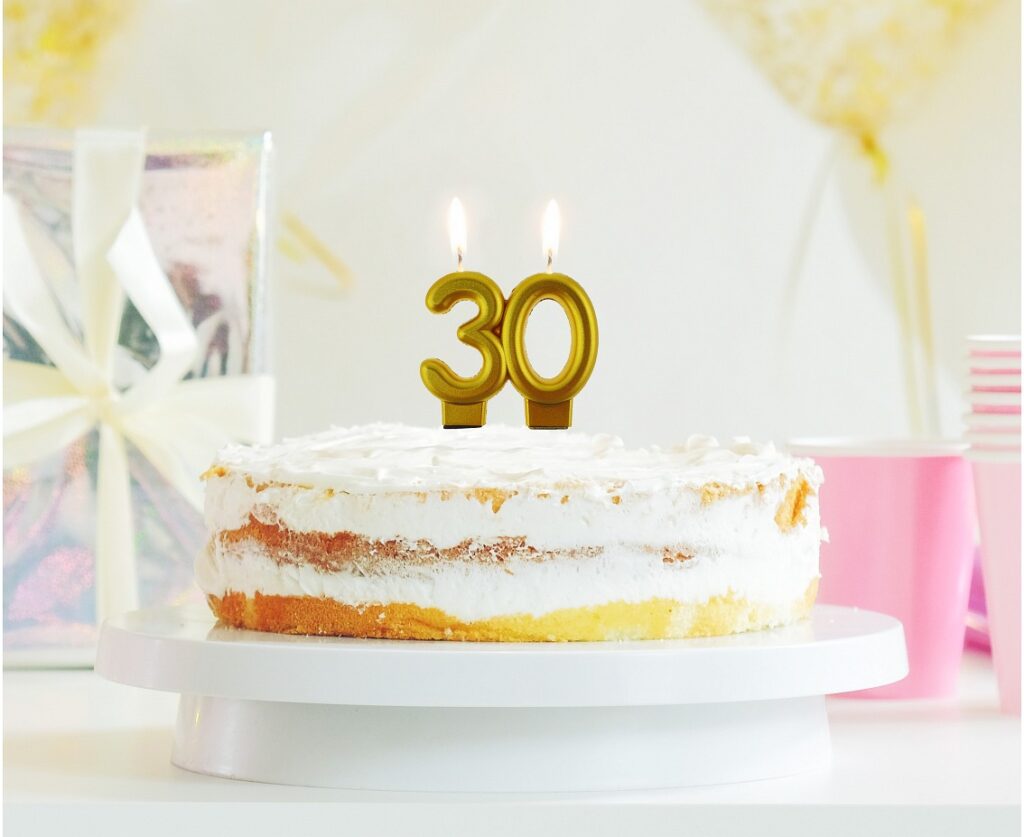 G sviečka dvojčíslie 30 zlaté hrubé – Obrázok 3