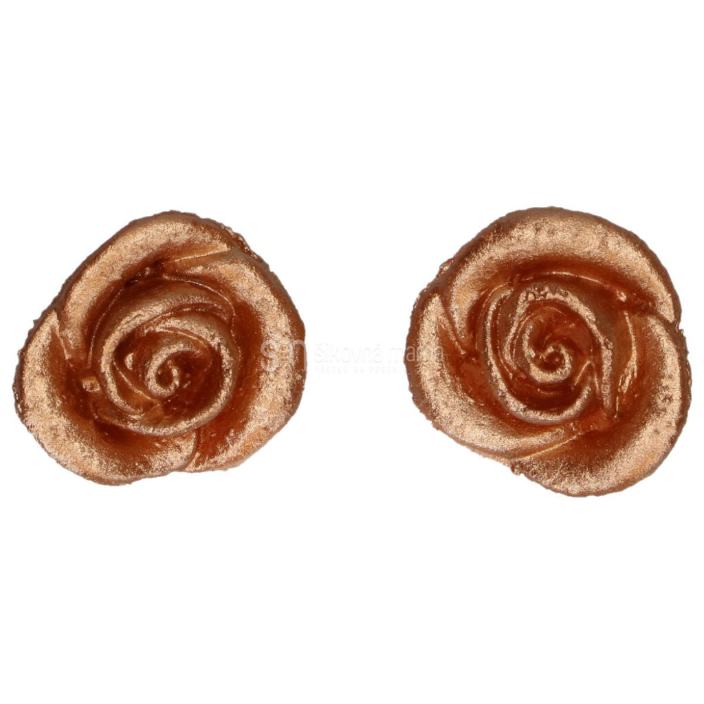 funcakes cukrové ružičky zlatej farby na tortu