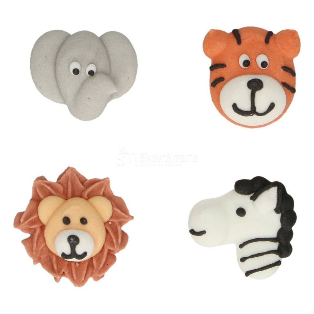 funcakes milé cukrové safari zvieratká ozdoby na detské cukrovinky na tortu
