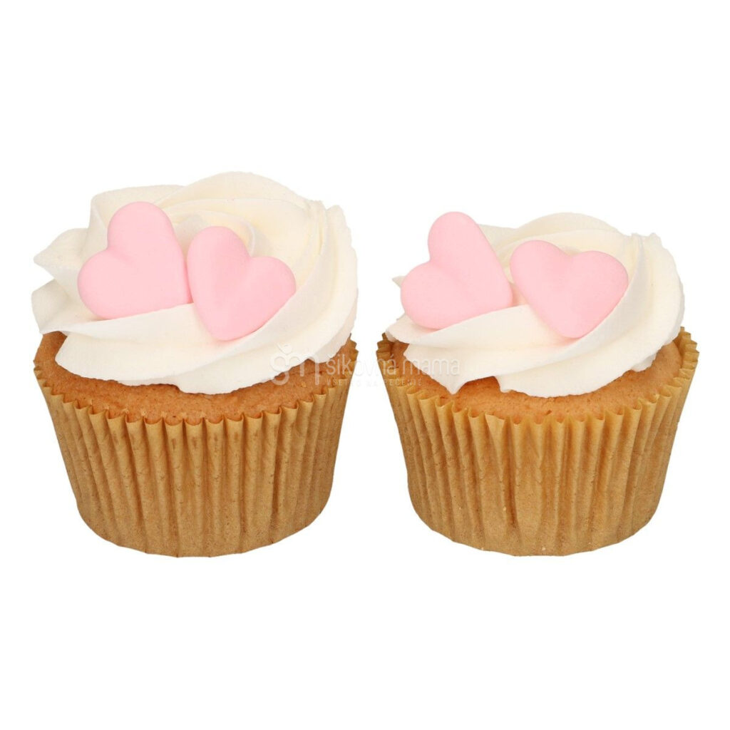 funcakes cukrové ozdoby na tortu srdiečka ružové